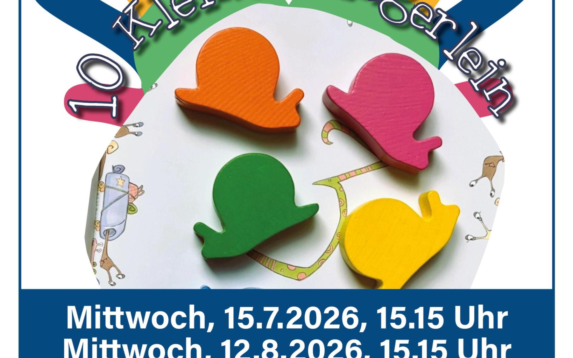 Plakat A3 10 Kleine Fingerlein Juli/August2026 zeigt 4 Schnecken