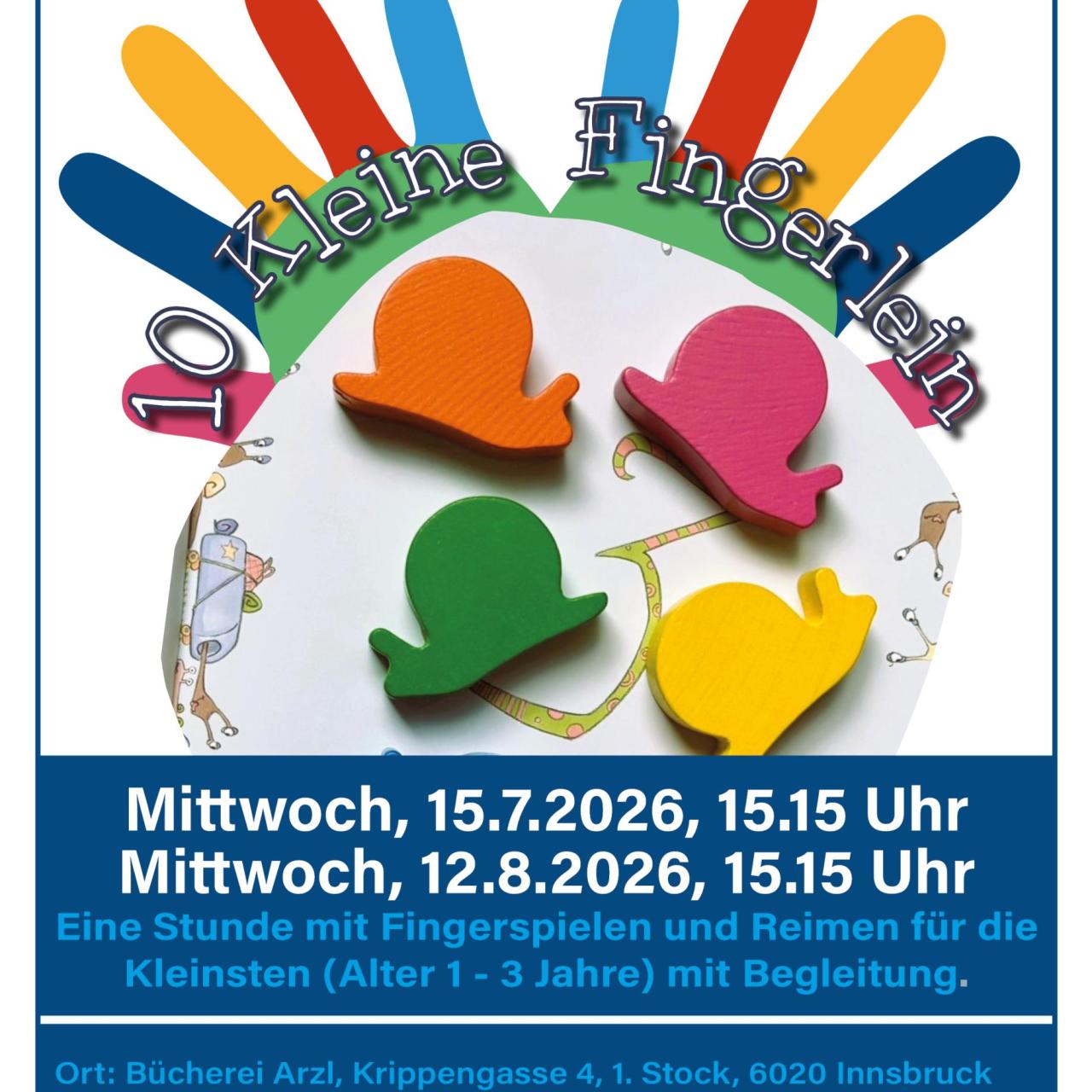 Plakat A3 10 Kleine Fingerlein Juli/August2026 zeigt 4 Schnecken